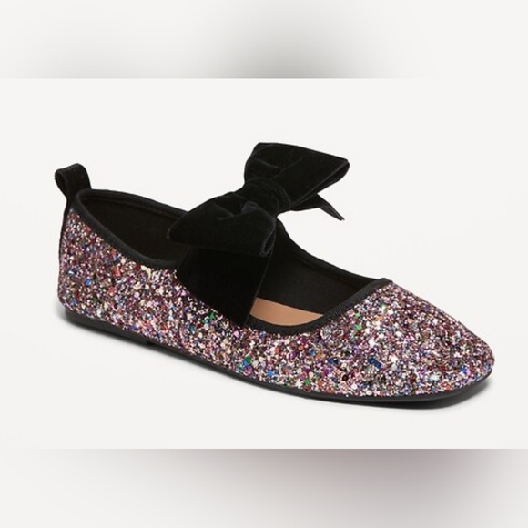 Faux-Suede Bow-Tie Ballet Flat Shoes for Girls - Picture 1 of 4